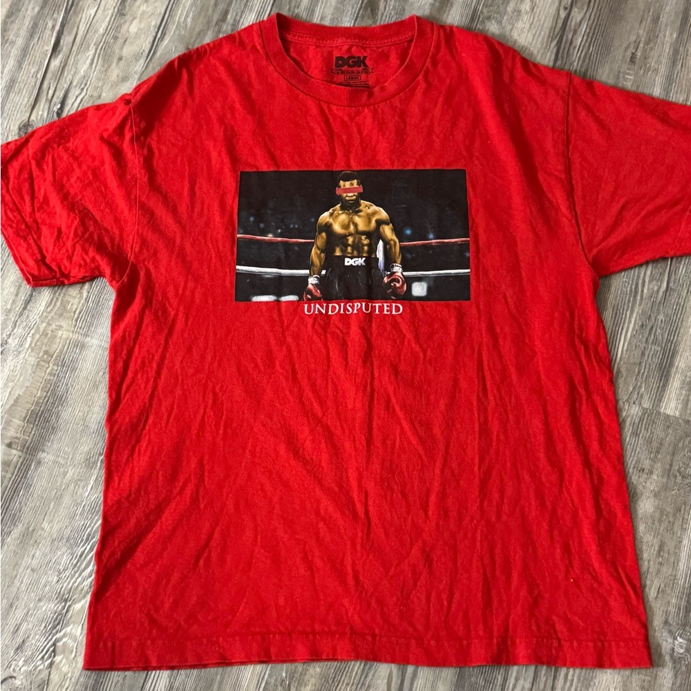 DGK Red Short Sleeve Tee with boxing Graphic EUC